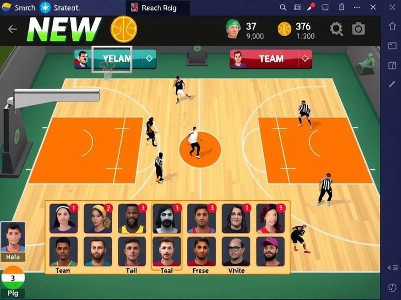 Basket Pulse India gameplay screenshot showing court action