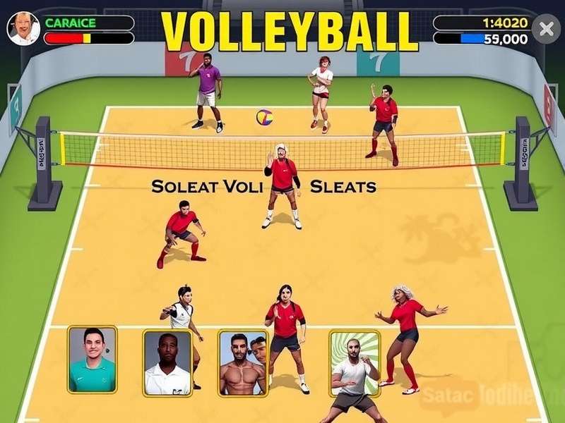 Volley Legends Classic character selection screen showing diverse roster