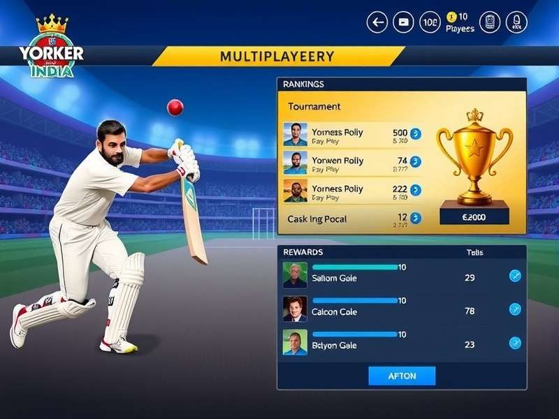 Yorker King India tournament trophy and rewards screen