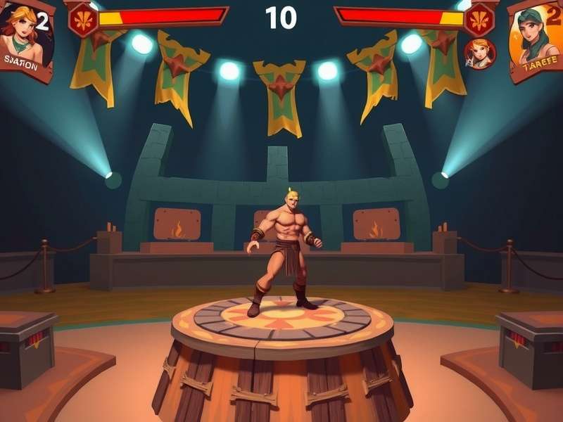 Hotfoot Gladiator gameplay screenshot showing character in arena combat