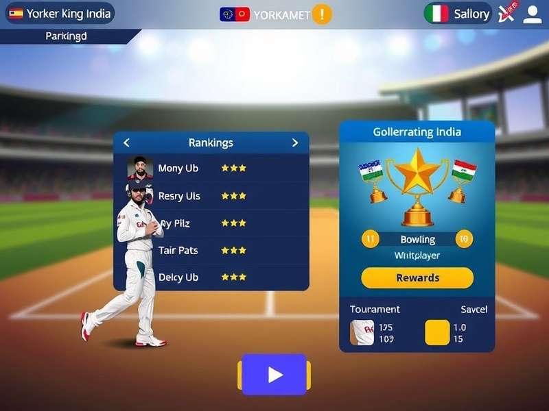 Yorker King India multiplayer interface showing player rankings
