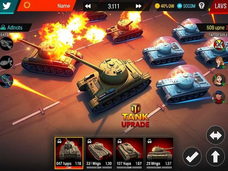 Tank Titan Pro gameplay screenshot showing intense tank battle