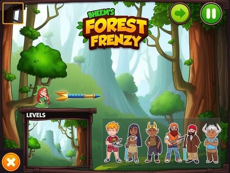 Bheem S Forest Frenzy character selection screen showing all available characters