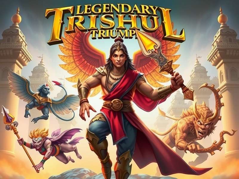 Mythological realm from Legendary Trishul Triumph showing divine architecture