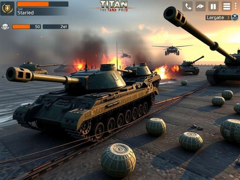 Tank Titan Pro customization screen showing tank upgrades