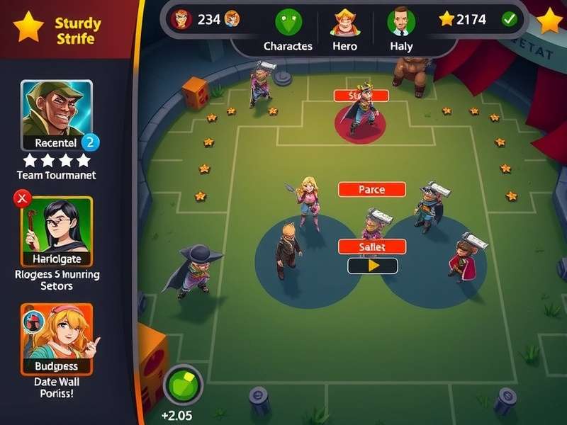 Sturdy Strife character selection screen showing diverse hero options