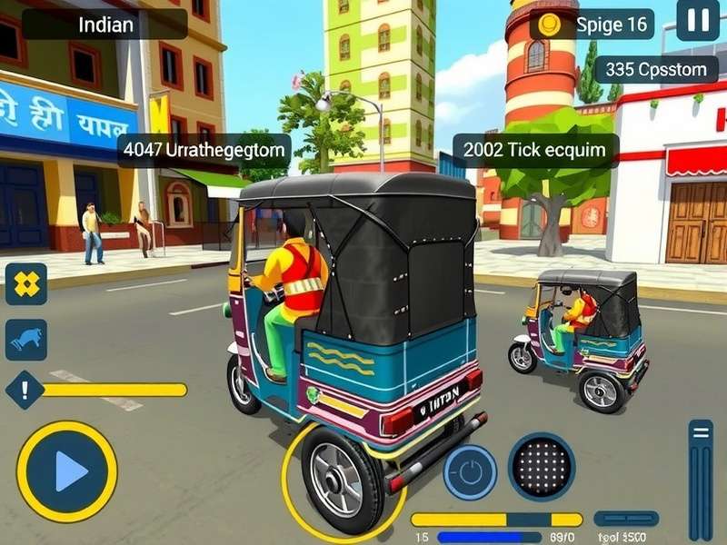 Indian Rickshaw Elite gameplay screenshot showing rickshaw in Indian street