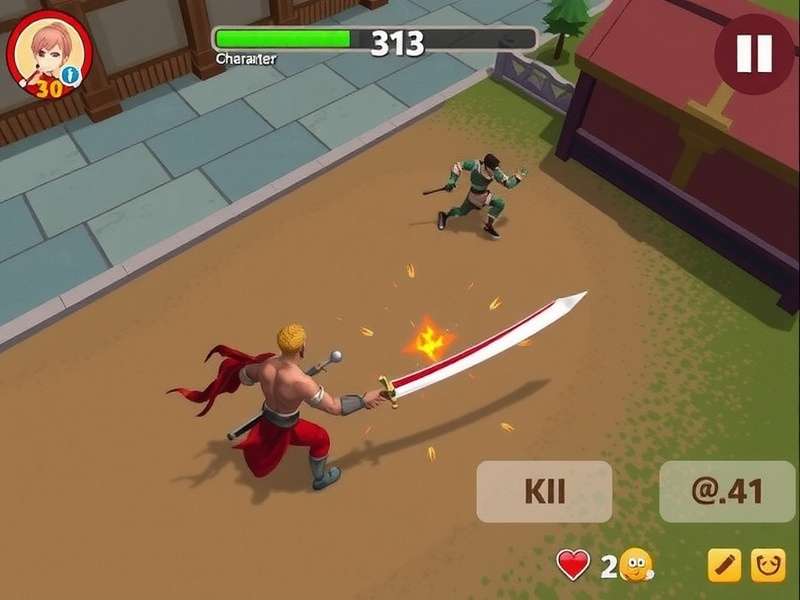 Spicy Sword Clash gameplay screenshot showing character combat