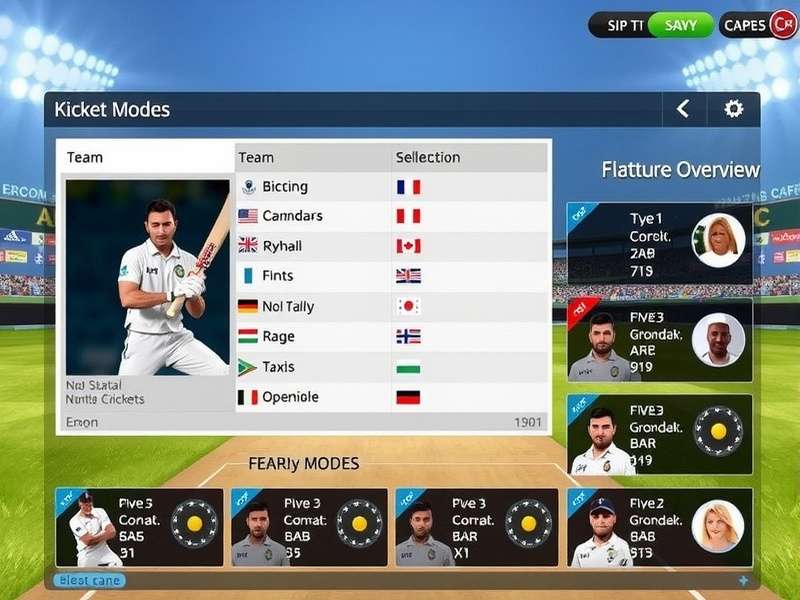 Hindustan Cricket Ace team selection screen