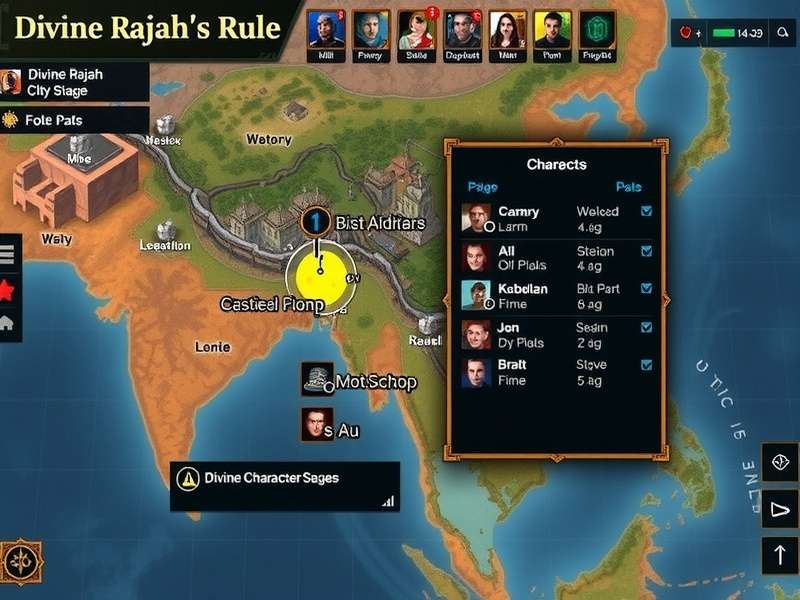 Divine Rajah S Rule gameplay screenshot showing strategic map view