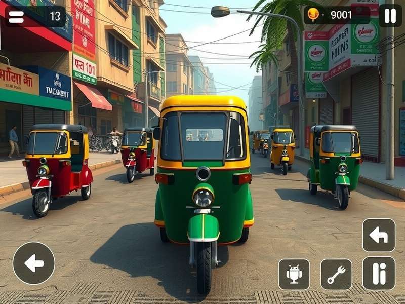 Indian Rickshaw Elite customization options showing different rickshaw designs
