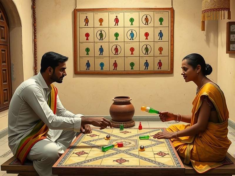 Ancient Indian manuscript showing early Kurta Duel Dominator gameplay