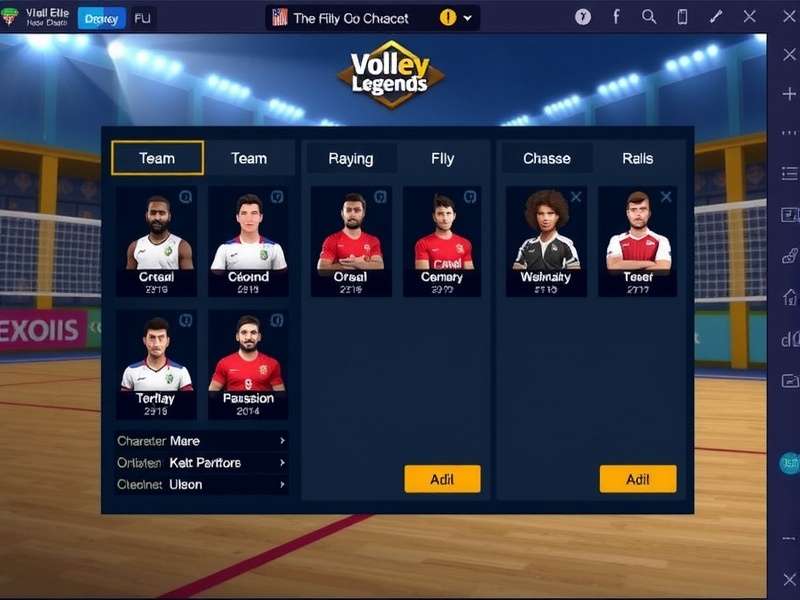 Himalayan Volley Legends Elite team management interface