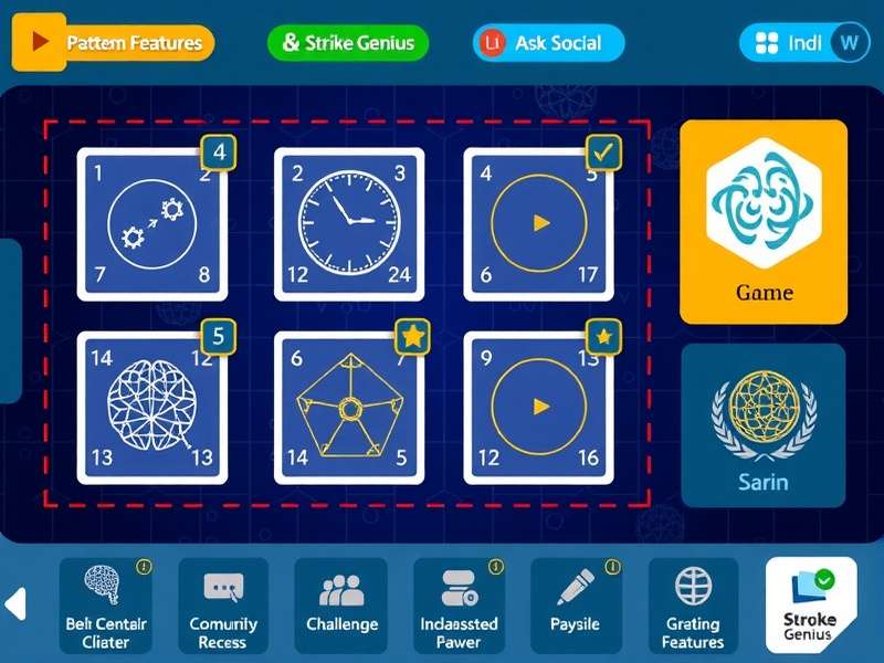 Stroke Genius India gameplay interface showing pattern recognition challenges