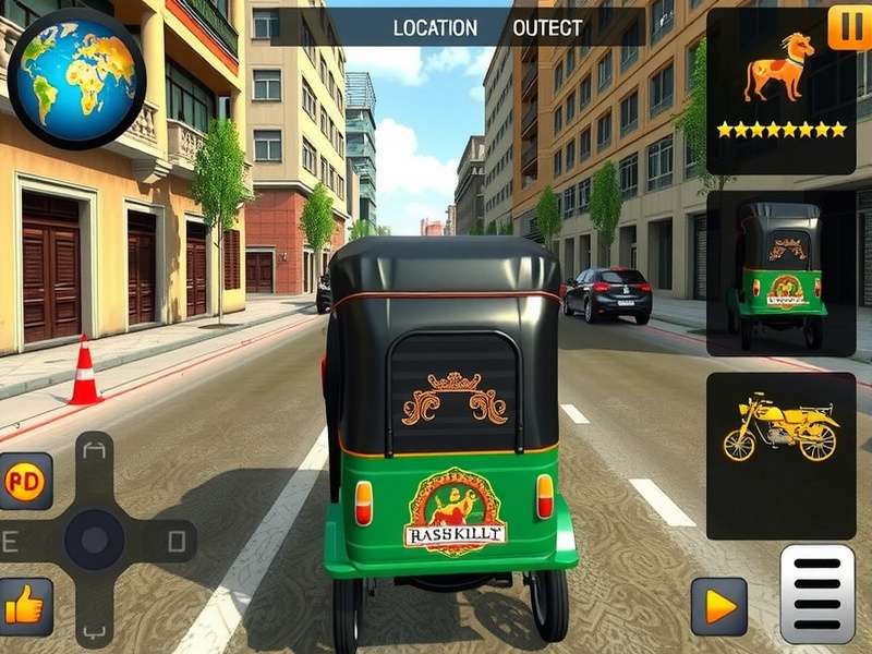 Indian Rickshaw Elite location showing detailed Indian city environment