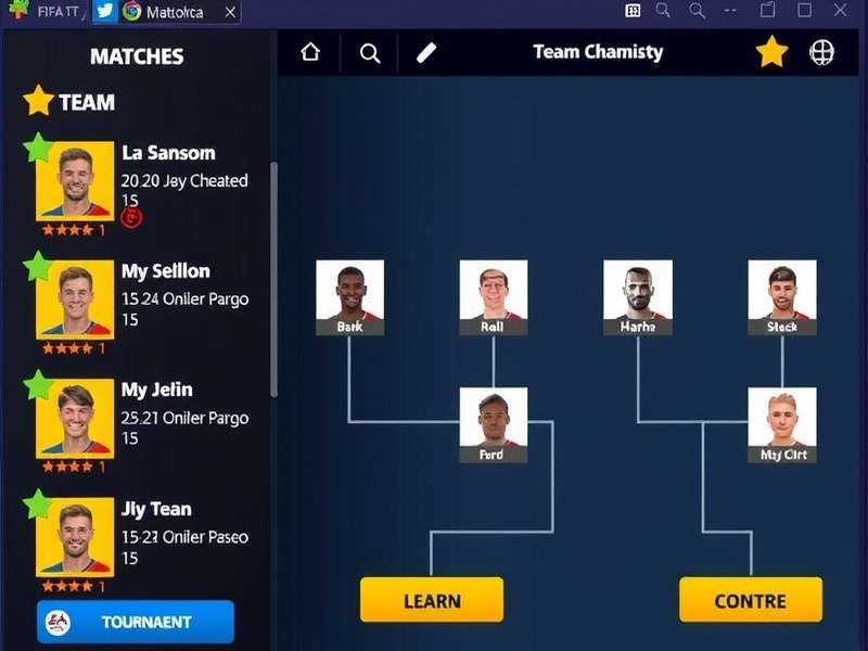 FIFA Mobile League Matches gameplay interface showing team management