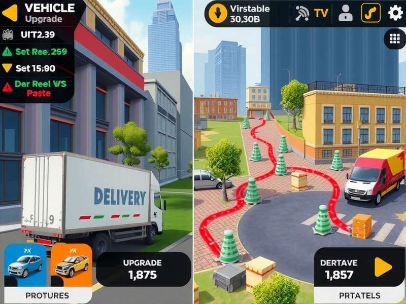 Delivery Pro Vanguard gameplay screenshot showing urban delivery scenario
