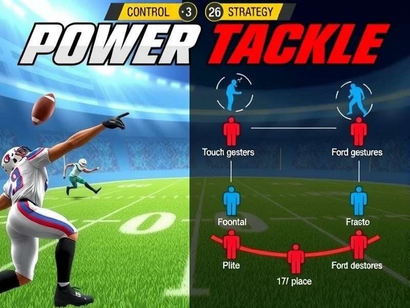 Power Tackle control scheme illustration showing touch gestures