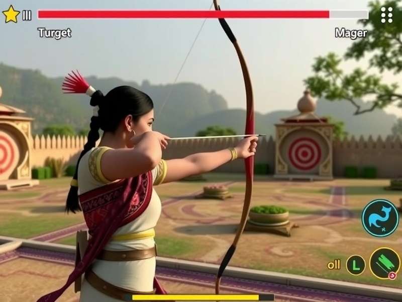 India Bow Champion gameplay screenshot showing archery target practice