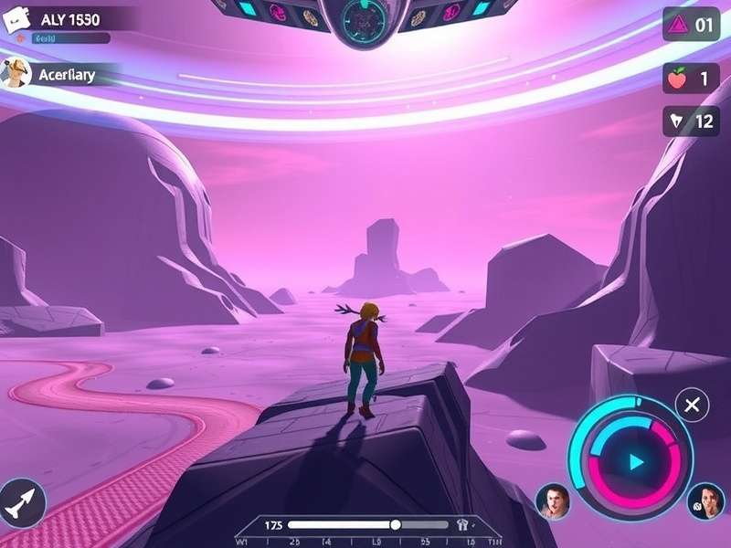 Alien planet landscape in Stellar Stride Master