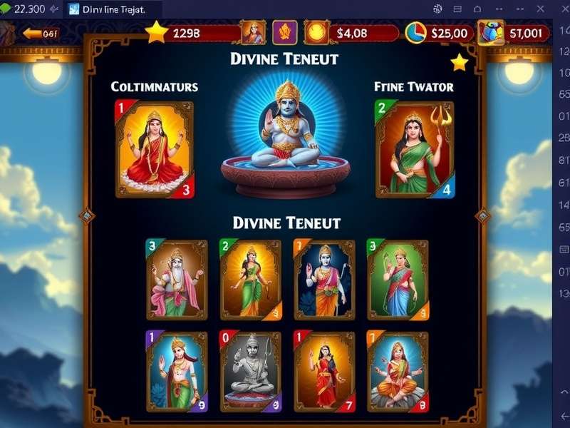 Collection of Divine Deities Draw cards showing various Hindu gods and goddesses