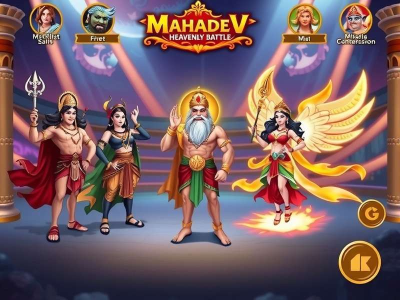 Mahadev S Heavenly Battle gameplay screenshot showing divine characters