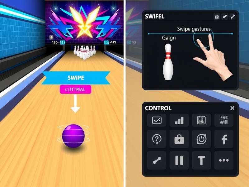 Lightning Bowler Master control tutorial showing swipe gestures