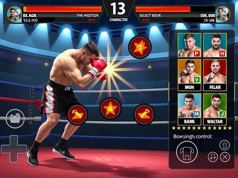 Boxing Champion Legend character selection screen showing diverse fighters