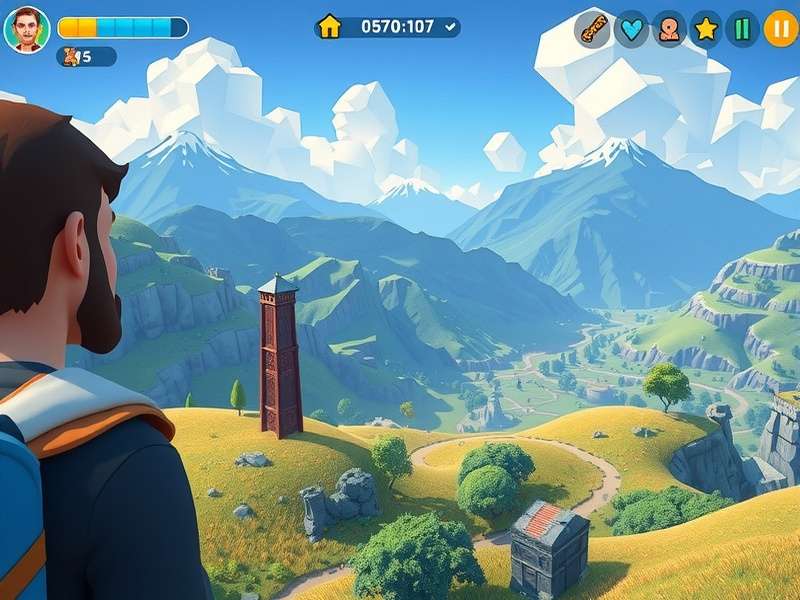 Vada Splendid Explorer gameplay screenshot showing character exploring vibrant landscape