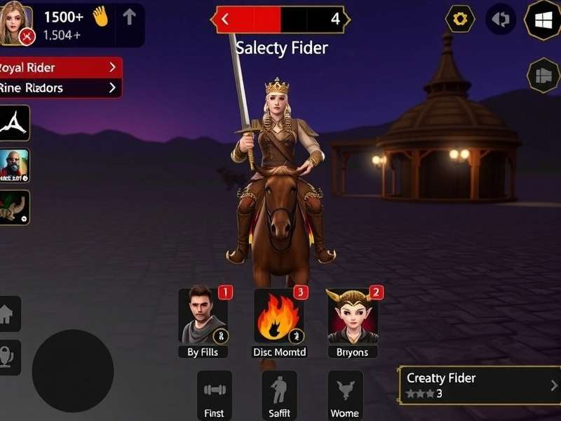 Range Royalty Rider character selection screen showing diverse royal riders