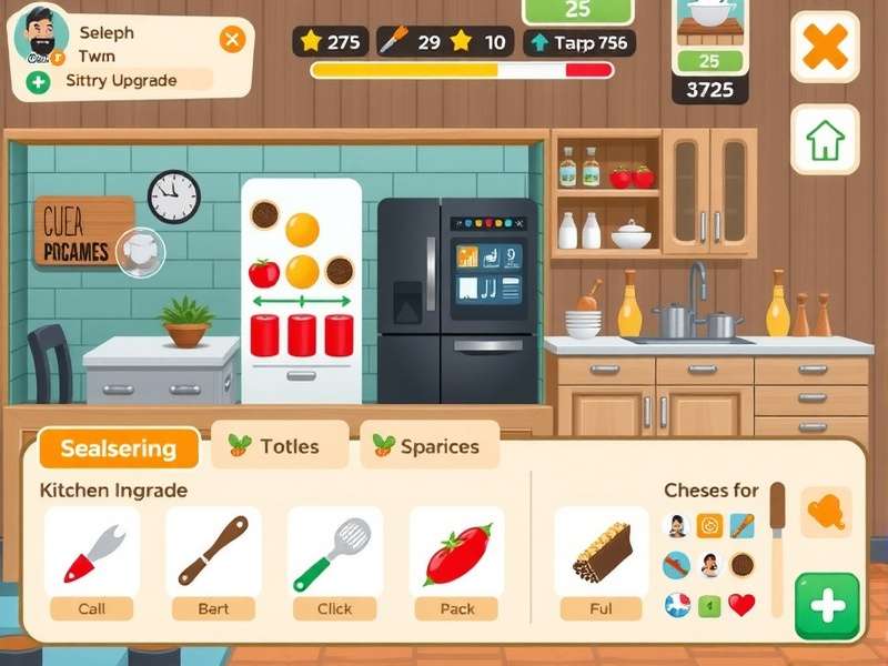 Clubhouse Cooking Capers gameplay screenshot showing kitchen interface