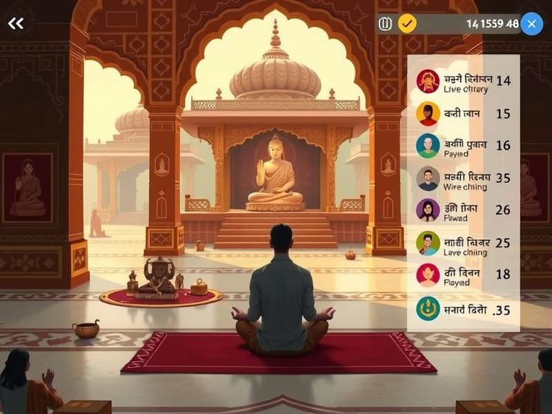 Spiritual Sojourn cultural elements showing traditional Indian architecture and spiritual symbols