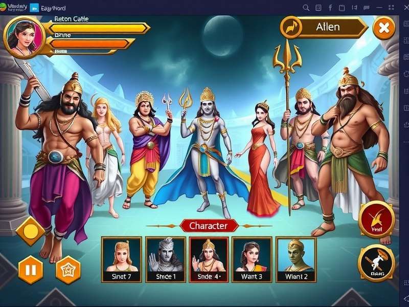 Character selection screen in Mahadev S Heavenly Battle