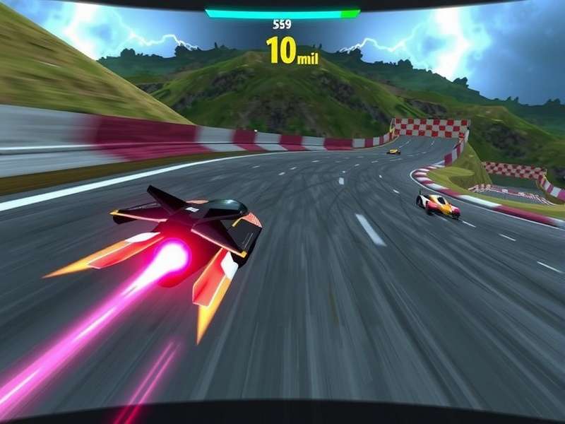 Lightning Sprint Ace gameplay screenshot showing intense racing action