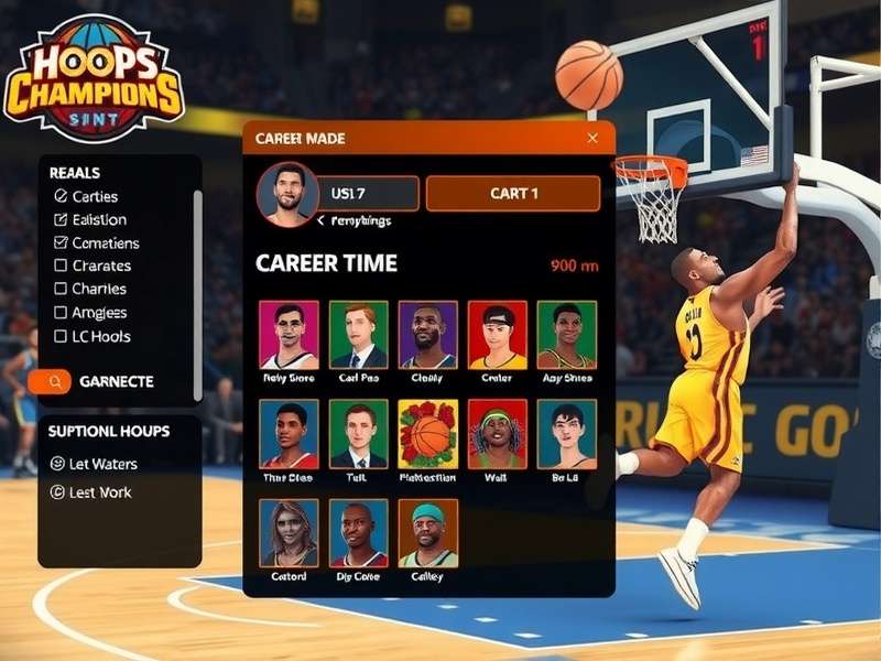 Hoops Champions character customization interface