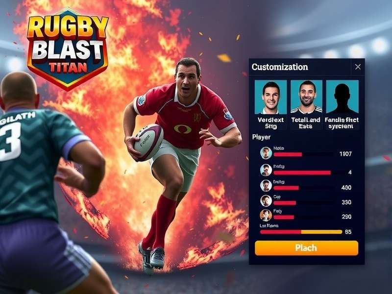 Rugby Blast Titan player customization screen