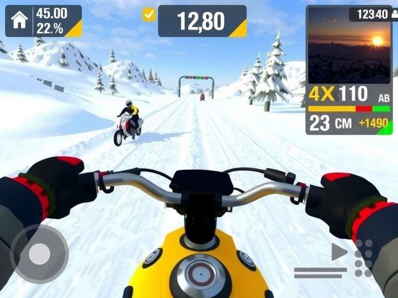 Scooty Snowy Ride control interface and HUD display