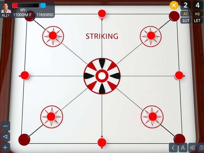 Carrom Stars Supreme Pro gameplay screenshot showing digital carrom board