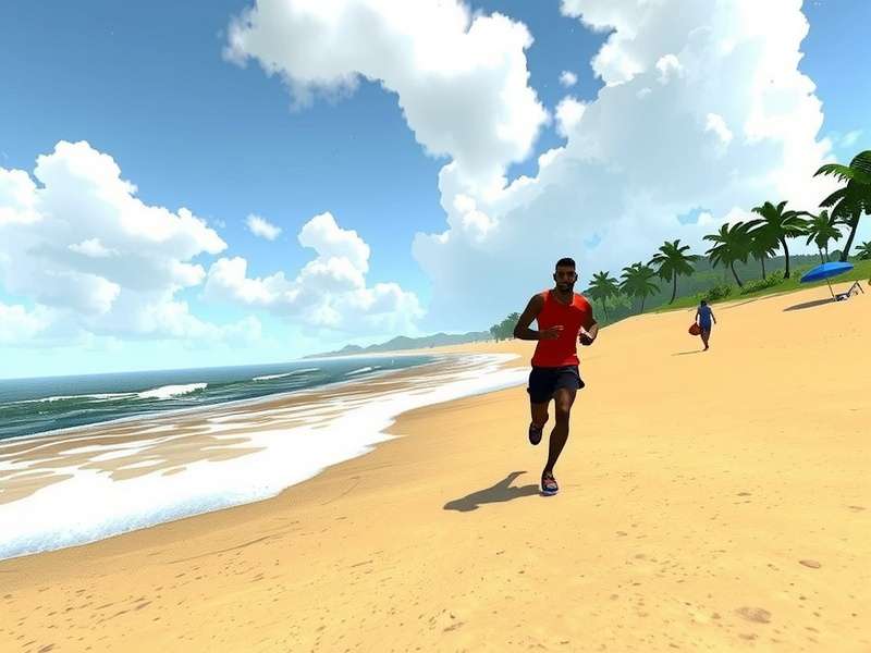 Gokarna Beach Runner Elite environment showing different weather conditions