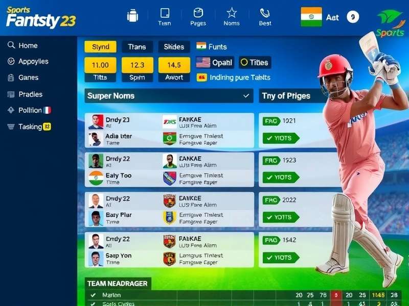 Indian Sports Fantasy gaming interface