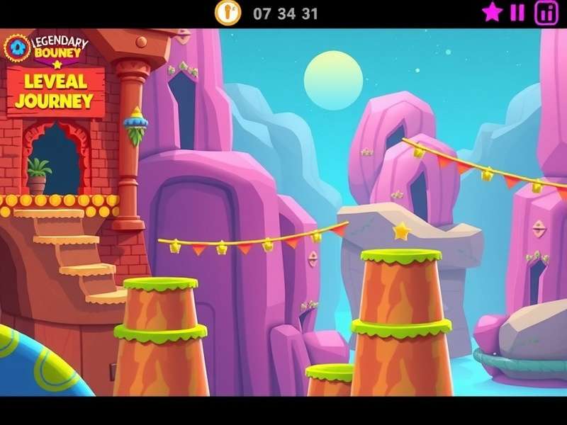 Legendary Bounce Journey gameplay screenshot showing colorful Indian-themed levels