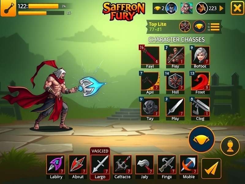 Saffron Warrior Fury character classes display