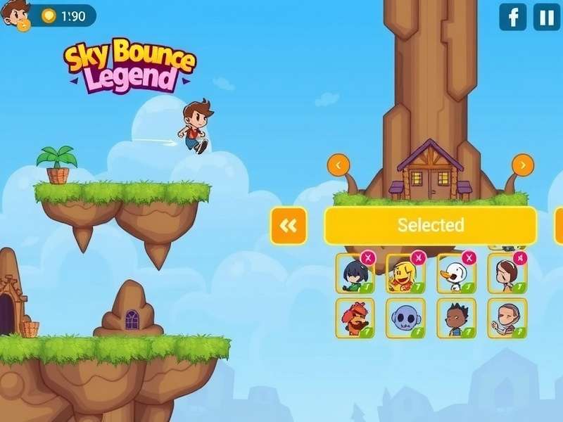 Sky Bounce Legend level design showing various platform types and obstacles