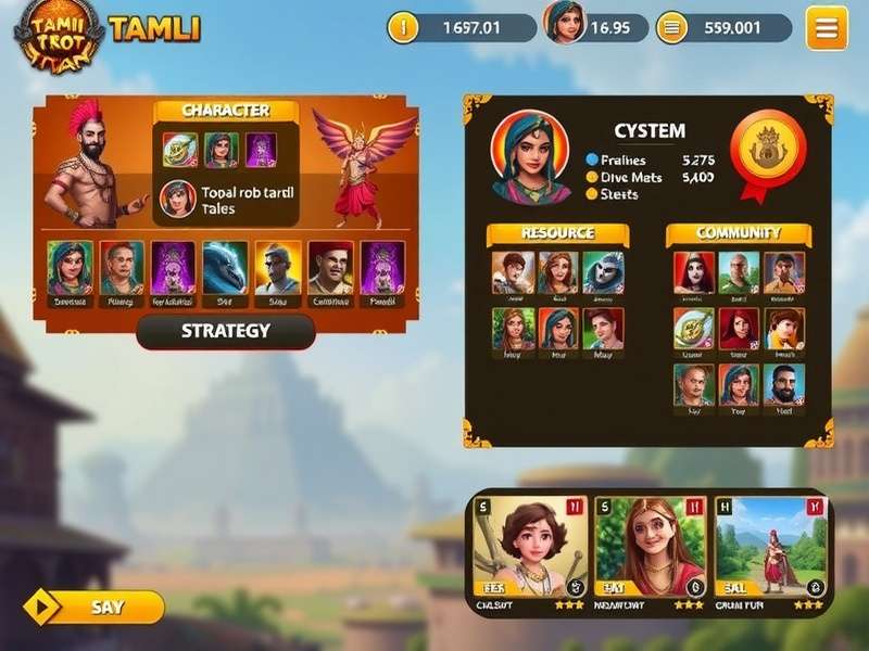 Tamil Trot Titan community interface showing player interactions and cultural events
