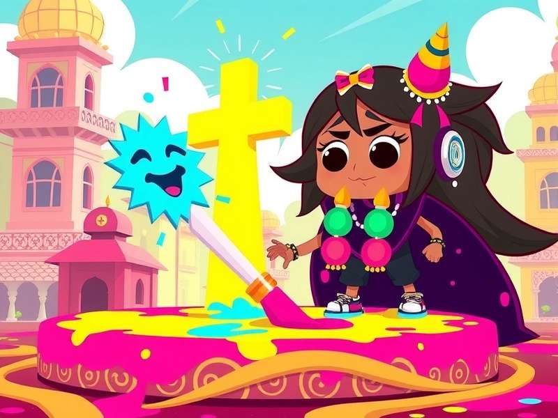 Colorful Holi Quest multiplayer mode showing community celebration
