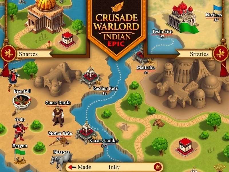 Crusade Warlord Indian Epic gameplay screenshot showing medieval Indian battlefield