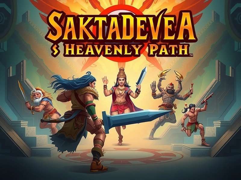 Saktadeva S Heavenly Path game cover art showing mythological characters