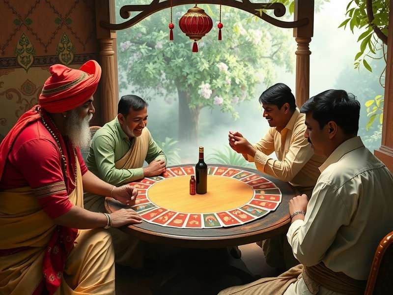 Cardamom Clash card game setup with traditional Indian elements