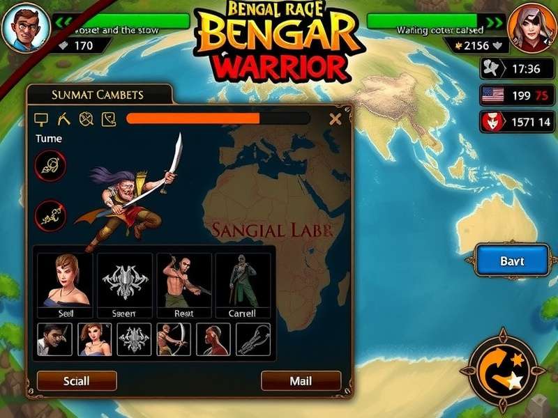 Bengal Rage Warrior world map showing different regions