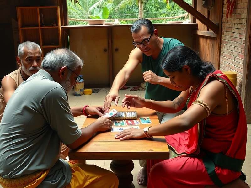 Historical depiction of Cardamom Clash being played in traditional Indian setting